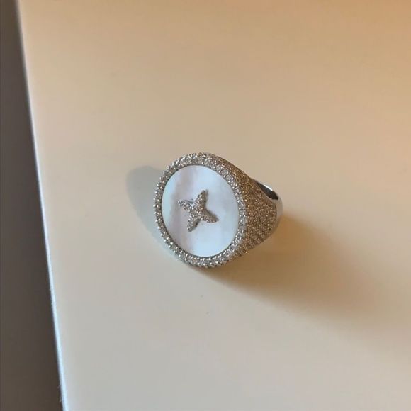 AMP MONACO pave with pearl ring - Picture 2 of 5